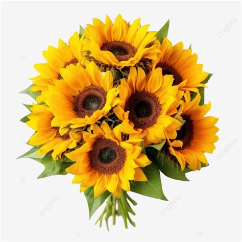 Bouquet Of Sunflower Flowers, Sunflower, Flower, Bouquet PNG Transparent Image and Clipart for ...