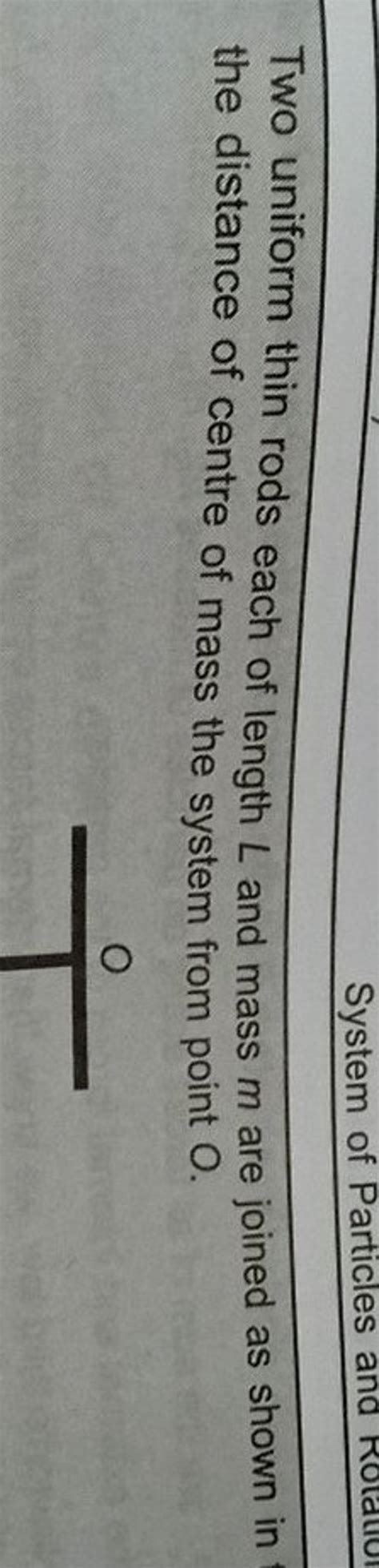 Two Uniform Thin Rods Each Of Length L And Mass M Are Joined As Shown In