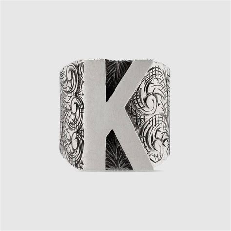 Gucci Gucci Letters K Ring In Silver Letter Ring K Ring Rings