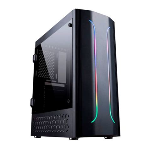 Gabinete Gamer Bluecase Bg Rgb Lateral Acrilico Preto Bg Gcase