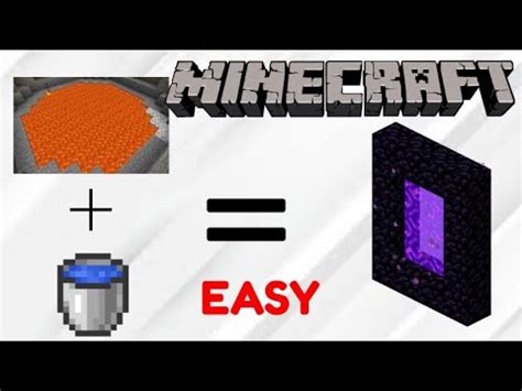 How To Make Nether Portal With A Lava Pool Youtube