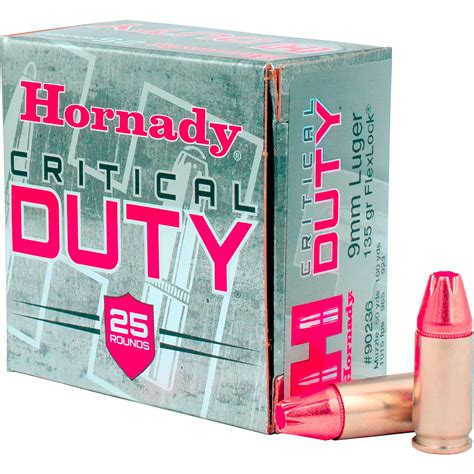 Hornady Mm Grain Flexlock Critical Duty Handgun Ammunition