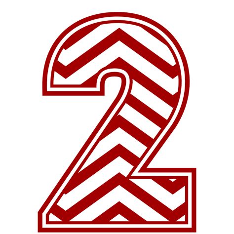 Chevron Number 2, Striped Free Svg File - SVG Heart
