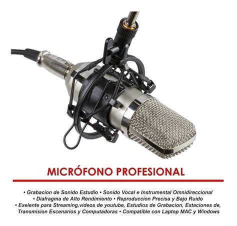 Microfono Profesional Cardioide Streaming Steelpro Mc Bkg Color