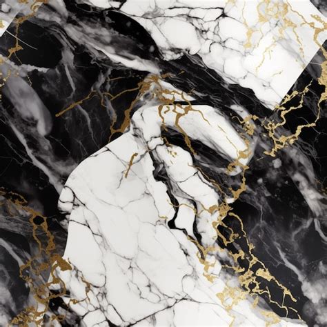 Premium Ai Image A Marble Wall With Gold And Black Marbles