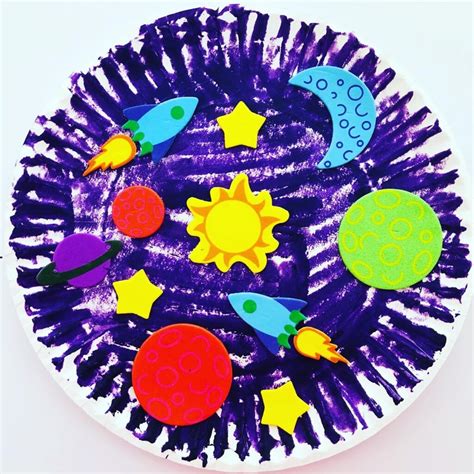 Simple Space Themed Paper Plate Craft Glitter On A Dime