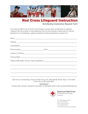 Fillable Online Redcross Scholarship Assistance Request Form American