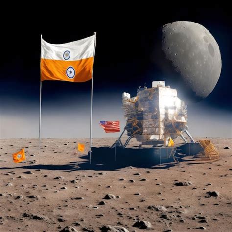 Premium Ai Image Chandrayaan Soft Landing On The Moon