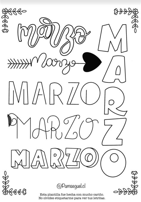 Hola Mes De Marzo Texto Letras A Mano Con Flores Y Hojas Png Hola Marzo