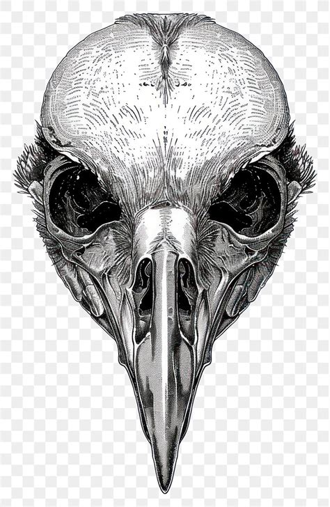 Png Intricate Bird Skull Illustration Free Png Rawpixel