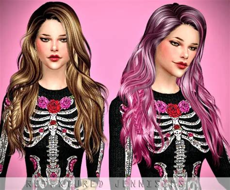 Jenni Sims Newsea`s Titanium Hair Retextured Sims 4 Hairs