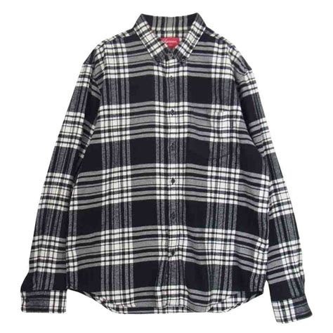 Supreme シュプリーム 19aw Tartan Flannel Shirt タータンチェック フランネル 長袖 シャツ ブラック系 M ブランド古着 Life