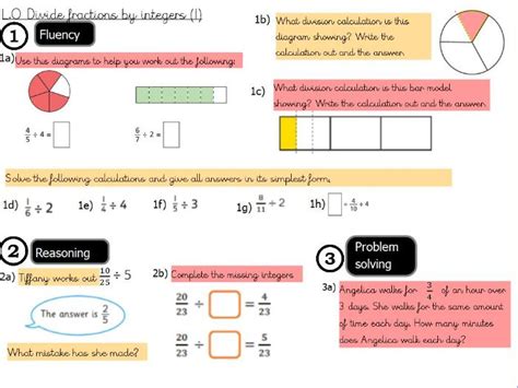 Fractions Divide Fractions By Integers Year 6 Teaching Resources