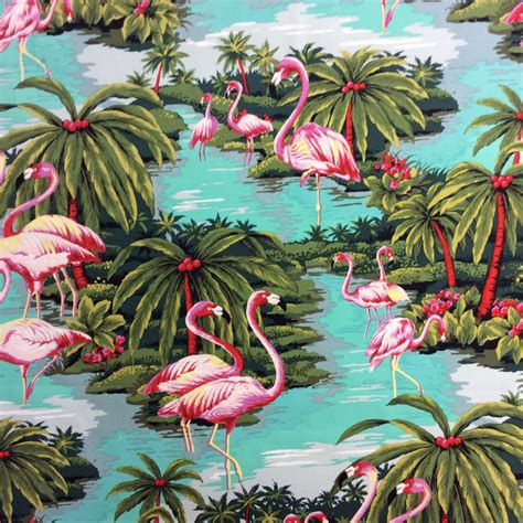 Hm18 Flamingo Cotton Quilt Fabric HM18