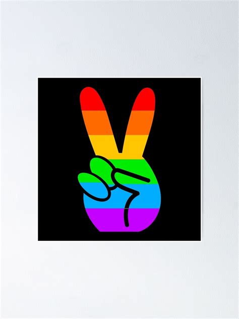 Póster Signo de la paz del arco iris Arco iris LGBTQ de centeepai