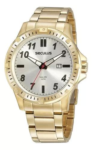 Reloj Seculus Long Life 20900gpsvda1 Para Hombre Color Dorado