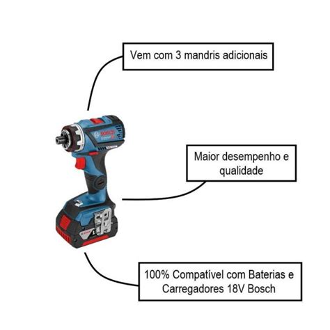 Furadeira E Parafusadeira Bosch Gsr V Fc Baterias E Maleta