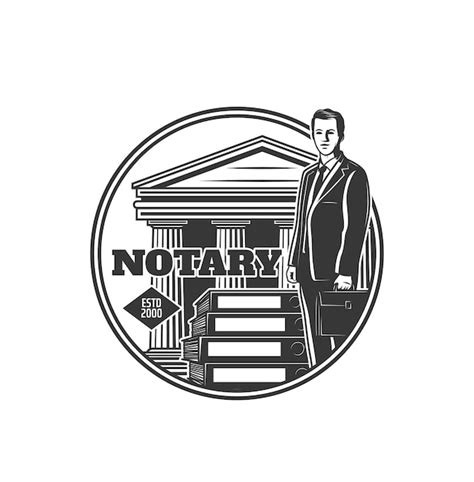 Premium Vector Notary Service Icon Lawyer And Court Building