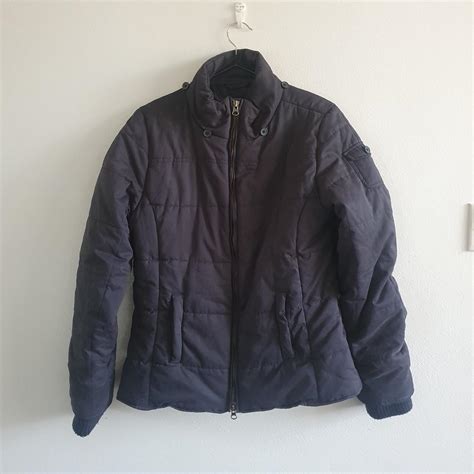 Witchery Navy Blue Puffer Jacket Jacket Is In Depop