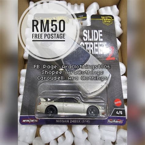 Hot Wheels Premium Car Culture Slide Street 2 Nissan 240SX S14 Shopee Malaysia