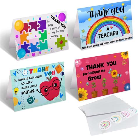 Thank You Teacher Cards Pcs Thank You Teacher Appreciation Greeting