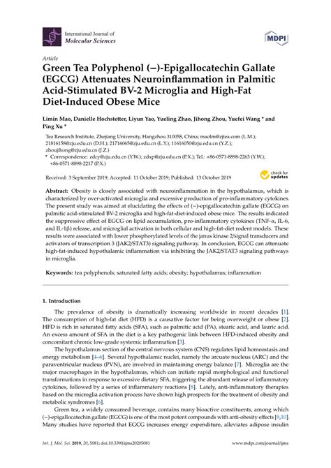 Pdf Green Tea Polyphenol Epigallocatechin Gallate Egcg