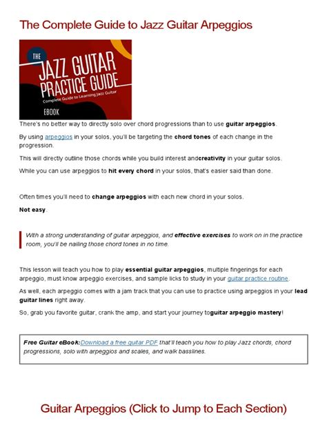 03 The Complete Guide To Jazz Guitar Arpeggios Matt Warnock Guitar Pdf Chord Music