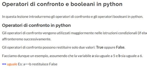 Operatori Di Confronto E Booleani In Python Uso Degli Operatori Di