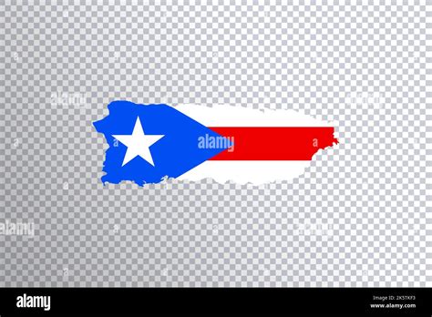 Puerto Rico flag on map, transparent background, Clipping path Stock ...