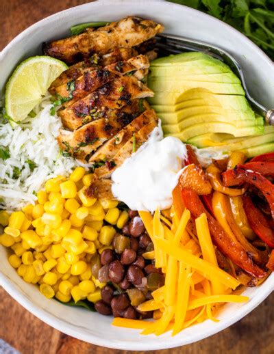 Cilantro Lime Chicken Burrito Bowls Gimme Delicious