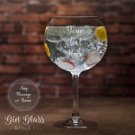 Personalised Gin Glass With T Box Engraved Custom Glassware Etsy Uk