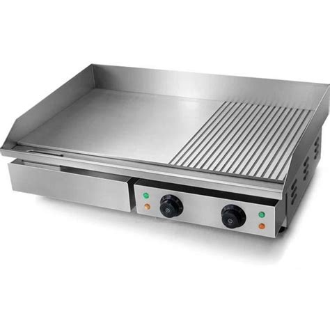 Commercial Half Ribbed Griddle 73cm Electric Hotplate 4 4kw ST 4