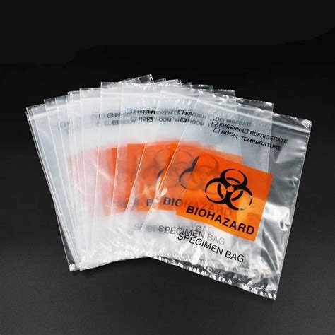 Ldpe Zip Lock Plastic Printed Clear Specimen Transport Bags Biohazard