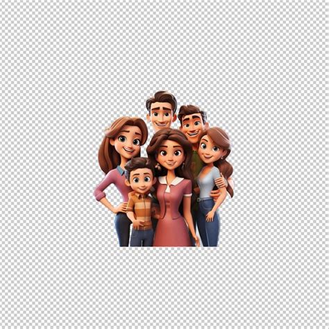 Fam Lia Latina Generosa Em D De Desenho Animado Fundo Transparente Psd Premium
