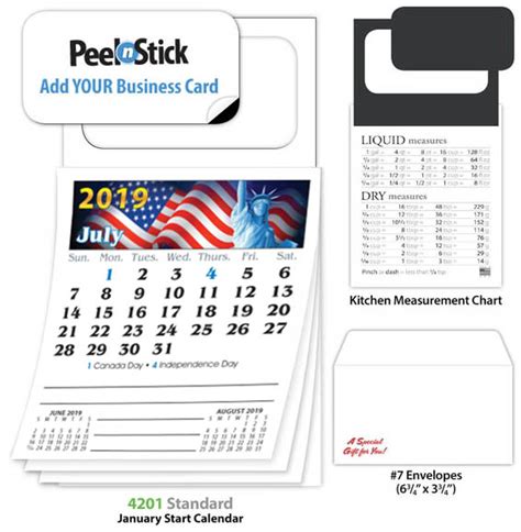 2018 Magna Cal Custom Business Card Magnet Calendar 35 X 625 Peel