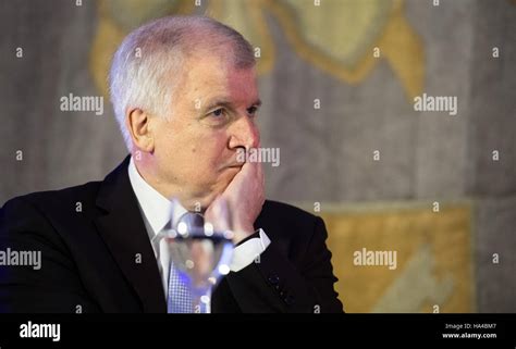 Premier of Bavaria Horst Seehofer (CSU) pictured in a panel discussion ...