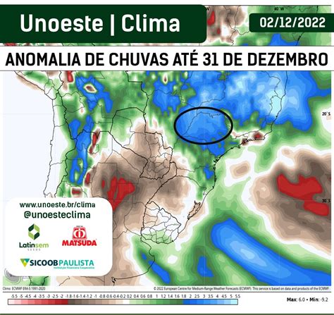 Progn Stico Clim Tico Para Dezembro De Unoeste Clima