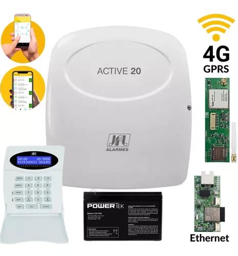 Kit Alarme Monitorado Active Gprs G Ethernet App Jfl