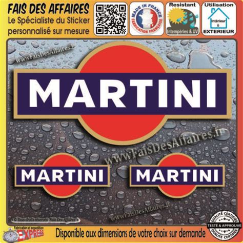 3 Stickers Autocollant Martini Sponsor Rallye Moto F1 Racing Sport Le