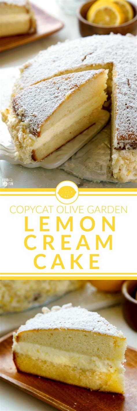 Copycat Olive Garden Lemon Cream Cake • Food Folks and Fun