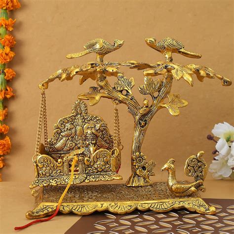 Buy Sp Handicrafts Lord Krishna In Jhula Home Decor Idol Sculpture For