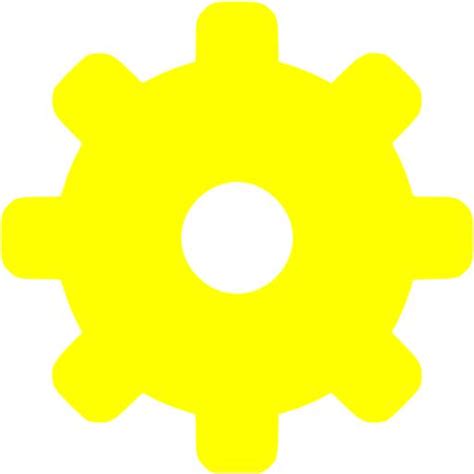 Yellow Gear 2 Icon Free Yellow Gear Icons