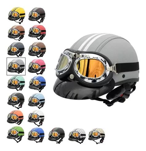 Casco Para Moto Abierto Con Visera Br Capacete Scooter Bike Gris