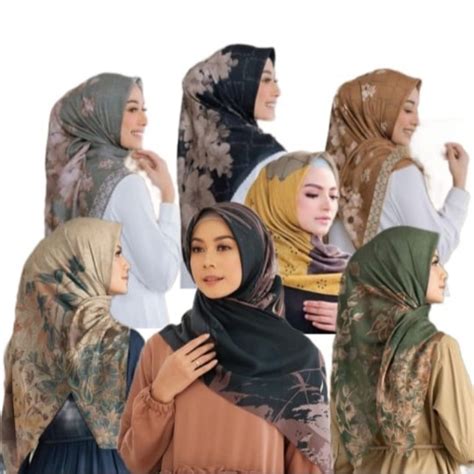 Jual Paket Usaha HIJAB Voal Motif Hijab Segi Empat Jilbab Voal Kerudung