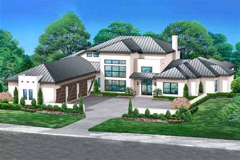 Bed Transitional House Plan Under Sq Ft With Outdoor Lounge In