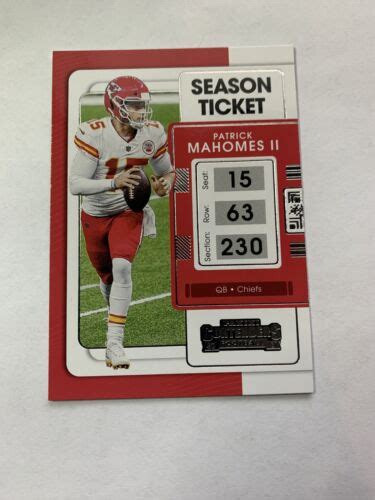 2021 Patrick Mahomes Panini Contenders Season Ticket Card 47 EBay