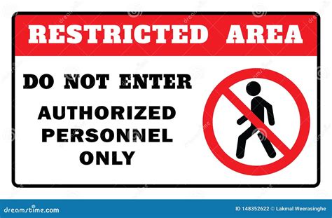Restricted Area Sign Stock Vector Illustration Of Permission 148352622
