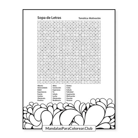 → Sopa De Letras Para Imprimir En Pdf De Motivación