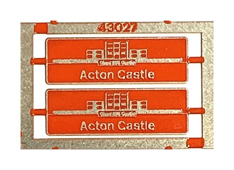 43027 Acton Castle Etched Nameplates Oo Gauge Rainbow Railways