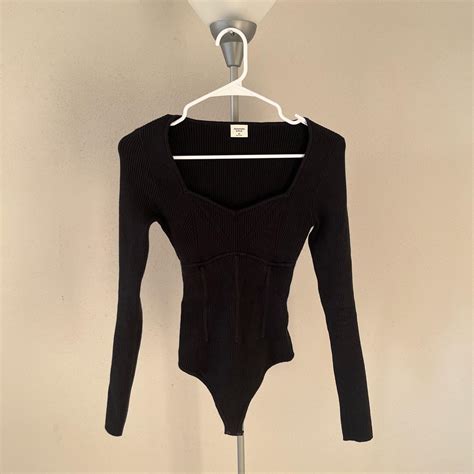 Abercrombie Corset Sweetheart Sweater Bodysuit Brand Depop